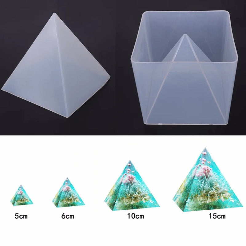 Pyramid Silicone Mould Resin Jewelry Crystal Mold with Frame