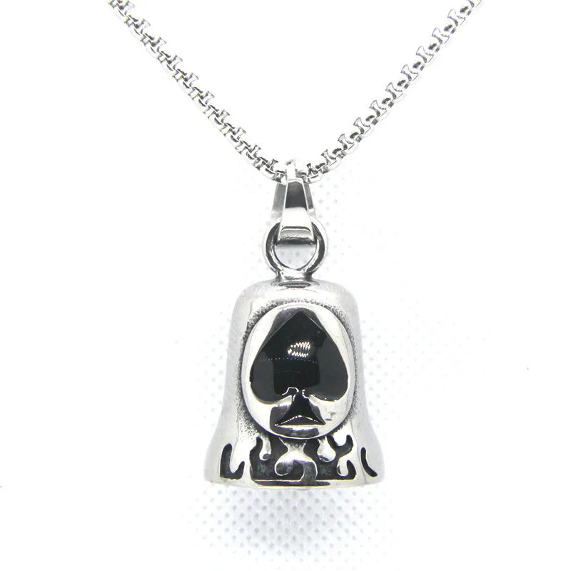 Spade Bell Pendant Stainless Steel Jewelry Heart Bell Pendant