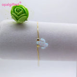 Synthetic Fire Opal Cactus Pendant with 925 Bracelet for Women