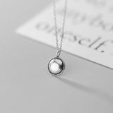 Thail Silver Oval Pendant Necklace GTLX2047