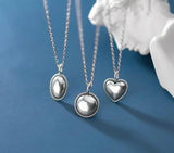 Thail Silver Oval Pendant Necklace GTLX2047