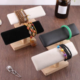 Velvet/PU T Bar Bracelet Jewelry Display Stand Monolayer