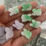 1pc Violet Natural Emerald Jade Carving Rabbit Beads DIY Bracelet Pendants