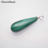 Water Drop Malachite Metal Clasps Pendant Gemstone Fine Jewelry Necklace DIY