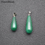 Water Drop Malachite Metal Clasps Pendant Gemstone Fine Jewelry Necklace DIY