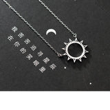 Women's 925 Silver White Sun Pendant Necklace Gift
