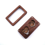 Wooden Heart Shape Ring Box - Couple Engagement Wedding Gift Case