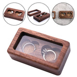 Wooden Heart Shape Ring Box - Couple Engagement Wedding Gift Case