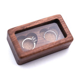 Wooden Heart Shape Ring Box - Couple Engagement Wedding Gift Case