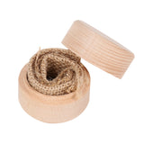 Wooden Vintage Round Ring Box Romantic Rings Holder Wedding Proposal