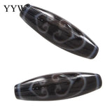 1pc Double Heart Vajra Natural Tibetan Dzi Beads for DIY Jewelry