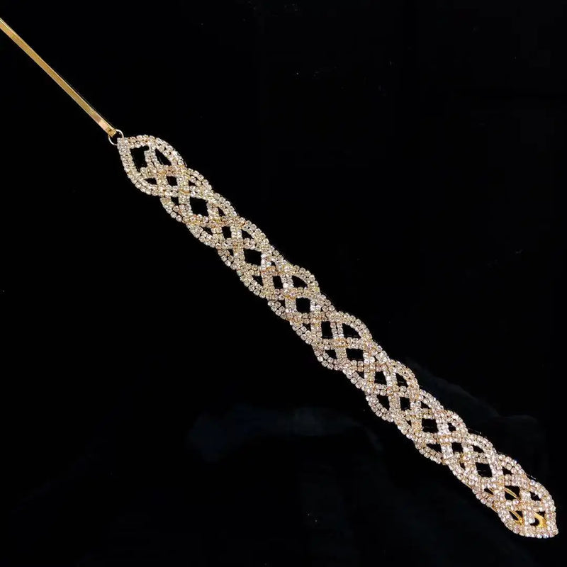 Rhinestone Chain Hair Comb Indian Wedding Bride Jewelry