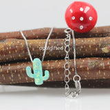11*13mm Light Green Cactus Opal 925 Sterling Silver Necklace