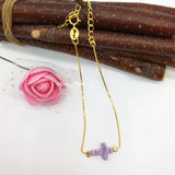 9*12mm OP38 Purple synthetic Opal cross Bracelet