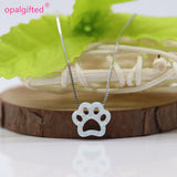 Synthetic Opal Paw/Doghand Necklace 925 Sterling Silver Chain