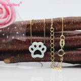 Synthetic Opal Paw/Doghand Necklace 925 Sterling Silver Chain