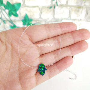 Transparent Opal Fatima Hand Hamsa Necklace