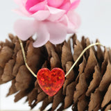 (1pc/lot) 2021 Red OP45 Opal Heart Pendant Necklace 925 Sterling Silver Chain