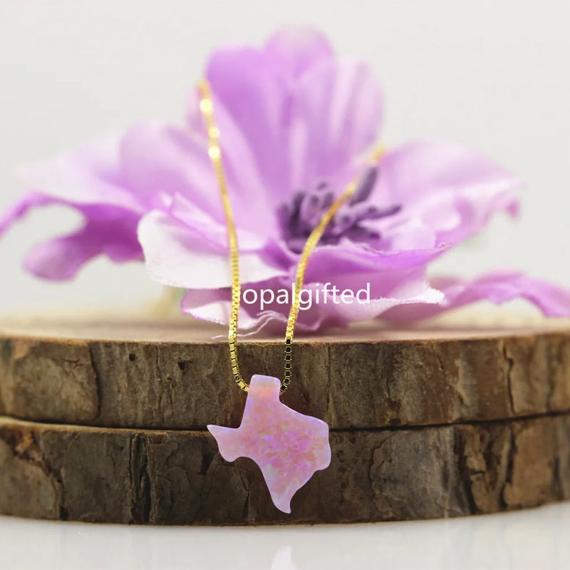 Synthetic Opal Texas Pendant 925 Silver Necklace for Women