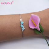 Lovely Star Opal Bracelet 925 Sterling Silver Synthetic Opal Stone Bracelet