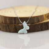 Opal Butterfly Pendant Necklace 925 Silver