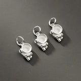 925 Sterling Silver Astronaut Charm for DIY Jewelry - Fits 5mm Stone/Pearl Beads