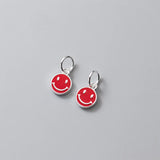 925 Silver Smile Face Round Charms 6mm Fancy Jewelry Pendant DIY