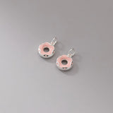 925 Silver Colorful Donut Charms 8mm Red/Yellow/Green/Black/Pink Pendants DIY