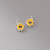925 Silver Colorful Donut Charms 8mm Red/Yellow/Green/Black/Pink Pendants DIY