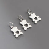 925 Silver Hollow Heart Bear Charms DIY Jewelry