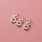 925 Silver Rabbit&Carrot Charms Pendant DIY Jewelry