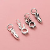 925 Silver Rabbit&Carrot Charms Pendant DIY Jewelry