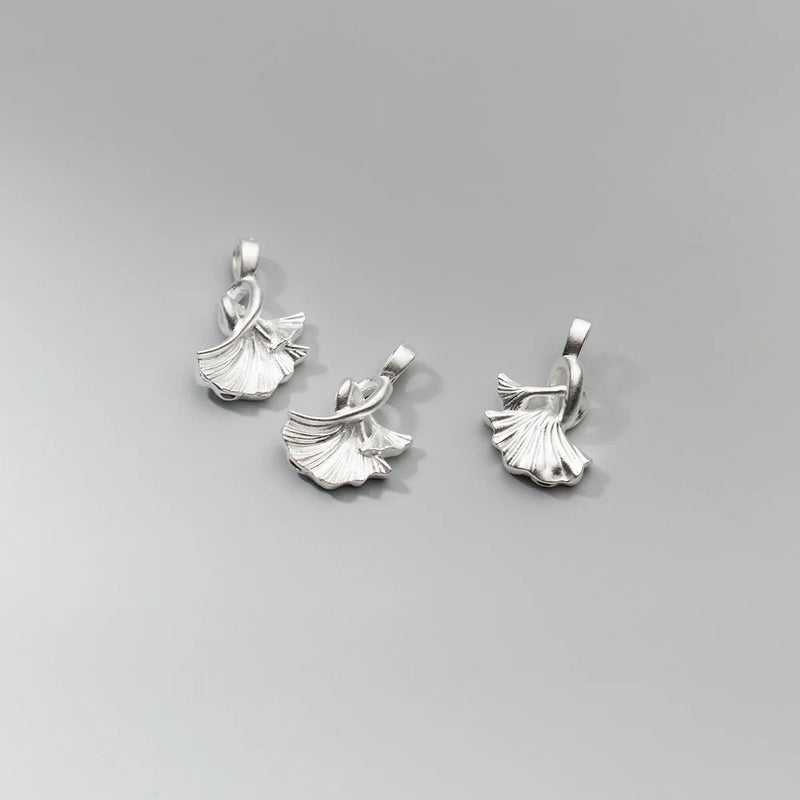 925 Sterling Silver Double Apricot Leaf Bracelet Necklace Pendants