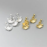 925 Sterling Silver Double Apricot Leaf Bracelet Necklace Pendants