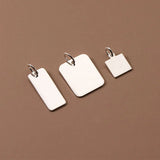 925 Sterling Silver Glossy Geometry Charms S925 Silver Circle Pendants