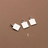 925 Sterling Silver Glossy Geometry Charms S925 Silver Circle Pendants