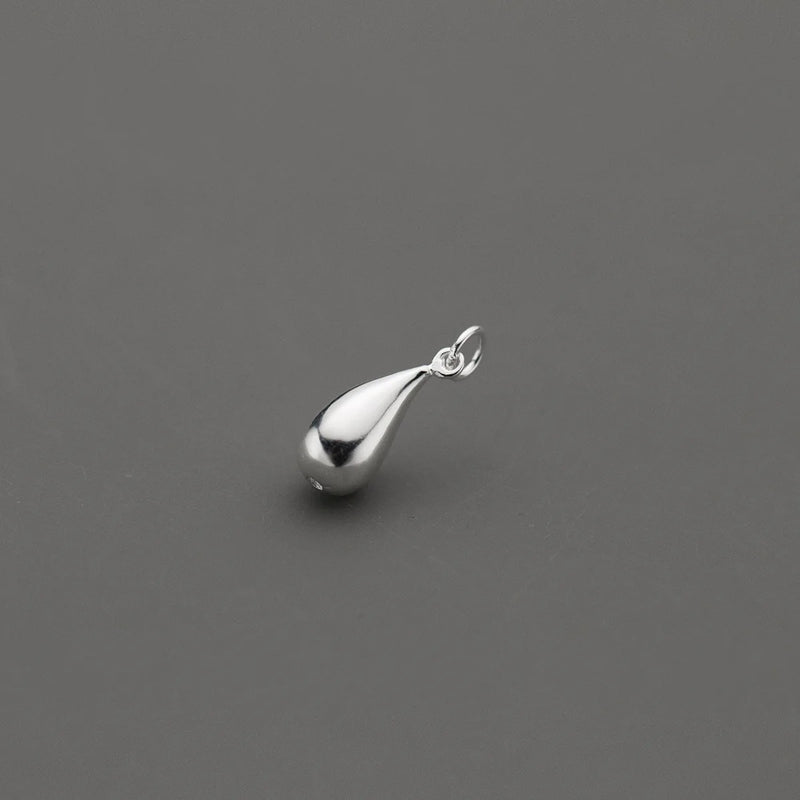 925 Silver Water-drop Shape Necklace Charms 16.5x7mm DIY Jewelry Findings