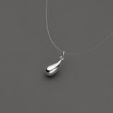925 Silver Water-drop Shape Necklace Charms 16.5x7mm DIY Jewelry Findings