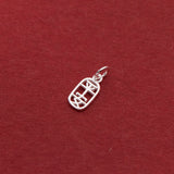 925 Sterling Silver Hollow Safety Oval Tag Charms, DIY Lucky Jewelry Accessory