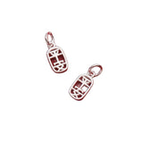 925 Sterling Silver Hollow Safety Oval Tag Charms, DIY Lucky Jewelry Accessory