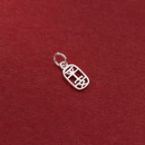 925 Sterling Silver Hollow Safety Oval Tag Charms, DIY Lucky Jewelry Accessory