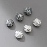 925 Silver Honeycomb Surface Oval Loose Beads S925 Spacer Beads DIY Jewelry