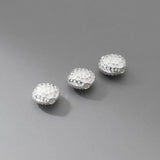 925 Silver Honeycomb Surface Oval Loose Beads S925 Spacer Beads DIY Jewelry