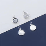 925 Silver Irregular Tiger Pattern Tag Charms 12mm S925 Necklace Pendants DIY