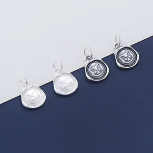 925 Silver Irregular Tiger Pattern Tag Charms 12mm S925 Necklace Pendants DIY