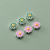 925 Sterling Silver Pink/Green Flower Beads DIY Jewelry Making