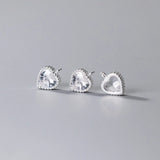 925 Silver Pretty Zircon Heart Charms Pink/Blue/White S925 Drop Pendants