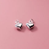 925 Sterling Silver Heart Circle Charms S925 Stamp Pendant