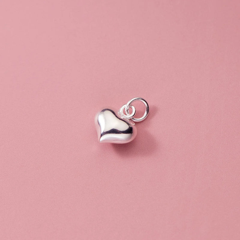 925 Sterling Silver Heart Circle Charms S925 Stamp Pendant