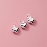 925 Sterling Silver Heart Circle Charms S925 Stamp Pendant
